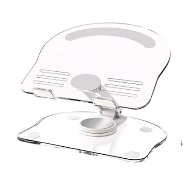 Elosung White Acrylic Foldable Tablet And Phone Stand 360A Rotation Anti Slip Design Lightweight Compact Mounts Stands & Holders