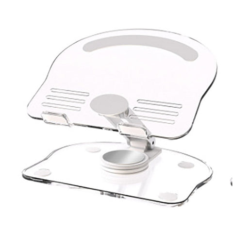 Elosung White Acrylic Foldable Tablet And Phone Stand 360A Rotation Anti Slip Design Lightweight Compact Mounts Stands & Holders