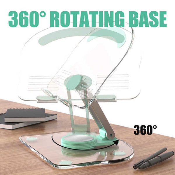 Elosung White Acrylic Foldable Tablet And Phone Stand 360A Rotation Anti Slip Design Lightweight Compact Mounts Stands & Holders
