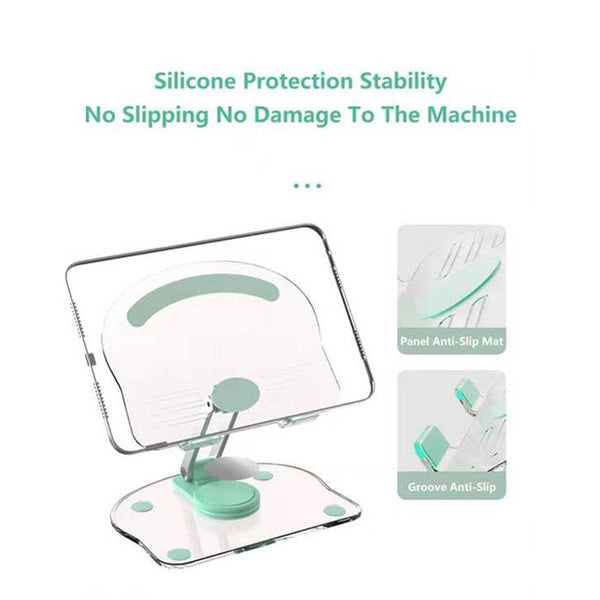 Elosung White Acrylic Foldable Tablet And Phone Stand 360A Rotation Anti Slip Design Lightweight Compact Mounts Stands & Holders