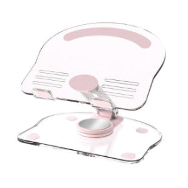 Elosung Pink Acrylic Foldable Tablet And Phone Stand 360A Rotation Anti Slip Design Lightweight Compact Mounts Stands & Holders