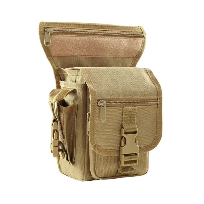 Elosung Khaki Tactical Outdoor Leg Bag 900D Durable Multi Layer Waist Pack For Cycling Fishing And Security Waist Packs & Bags