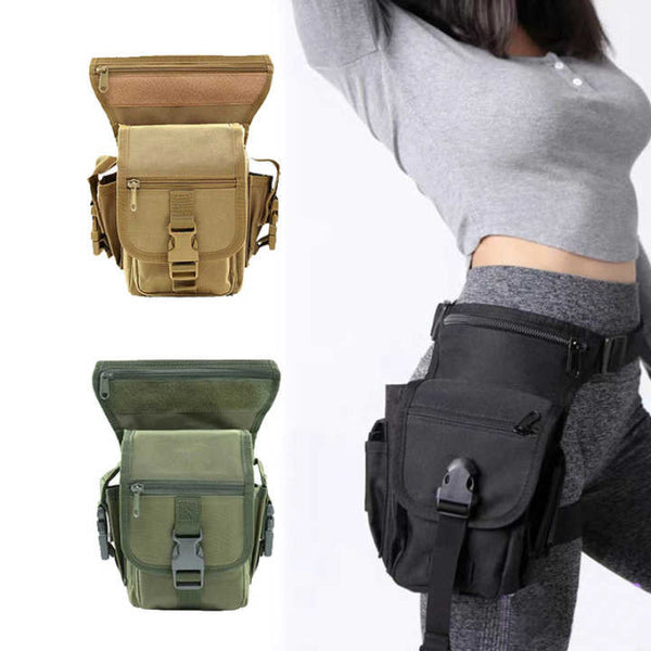 Elosung Khaki Tactical Outdoor Leg Bag 900D Durable Multi Layer Waist Pack For Cycling Fishing And Security Waist Packs & Bags