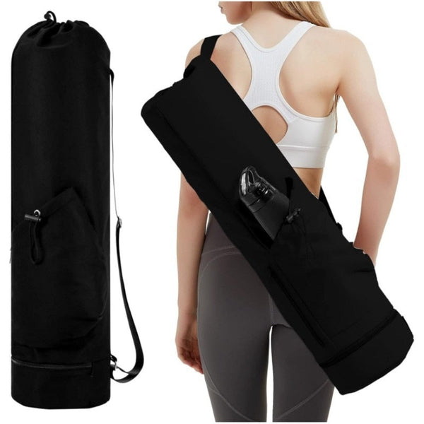 Elosung Black Durable Yoga Mat Carry Bag Multi Functional Fitness Backpack With Wet Pocket (Mugs Are Filming Props Not Included) Mats & Non Slip Towel