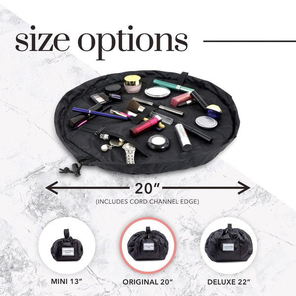 Elosung Black Drawstring Cosmetic Storage Bag For Travel And Daily Use(Cosmetics Pictured Are Photo Props Not Included) Makeup Bags & Cases