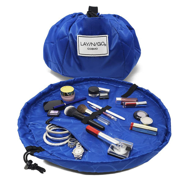 Blue Drawstring Cosmetic Storage Bag For Travel And Daily Use(Cosmetics Pictured Are Photo Props Not Included) Makeup Bags & Cases