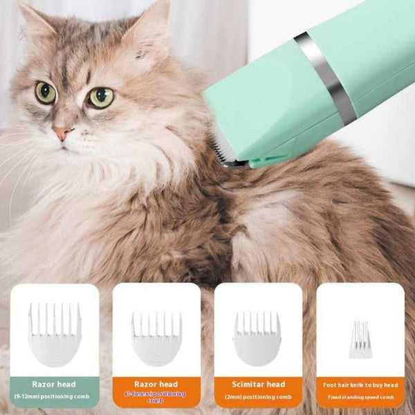 Elosung White 4 In 1 Pet Grooming Electric Clippers Professional Rechargeable Trimmer For Dogs & Cats Paw Fur Nail And Ear Care | Compact Design Clipp