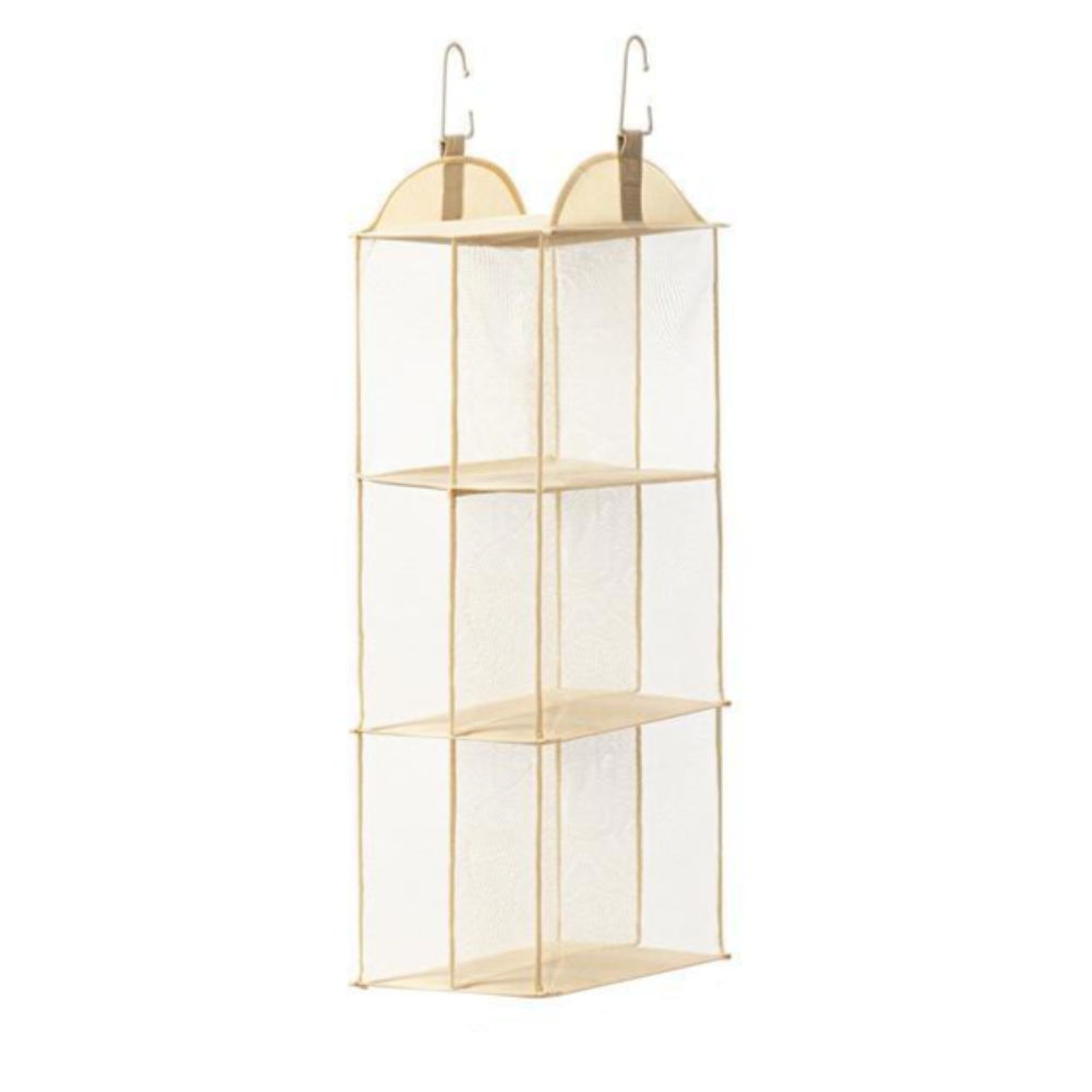 Elosung Off White Hanging Dustproof Storage Bag Multi Layer Organizer For Bags Clothes & Accessories 3 Tier Non Woven Fabric Storage Bags
