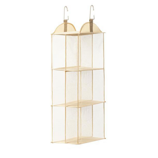 Elosung Off White Hanging Dustproof Storage Bag Multi Layer Organizer For Bags Clothes & Accessories 3 Tier Non Woven Fabric Storage Bags