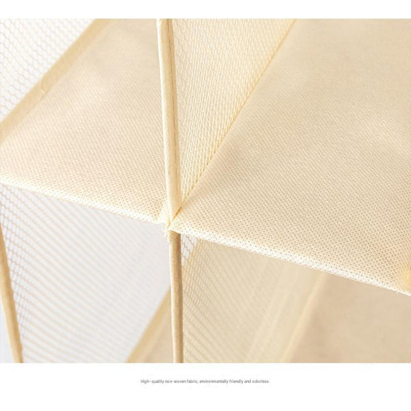 Elosung Off White Hanging Dustproof Storage Bag Multi Layer Organizer For Bags Clothes & Accessories 3 Tier Non Woven Fabric Storage Bags
