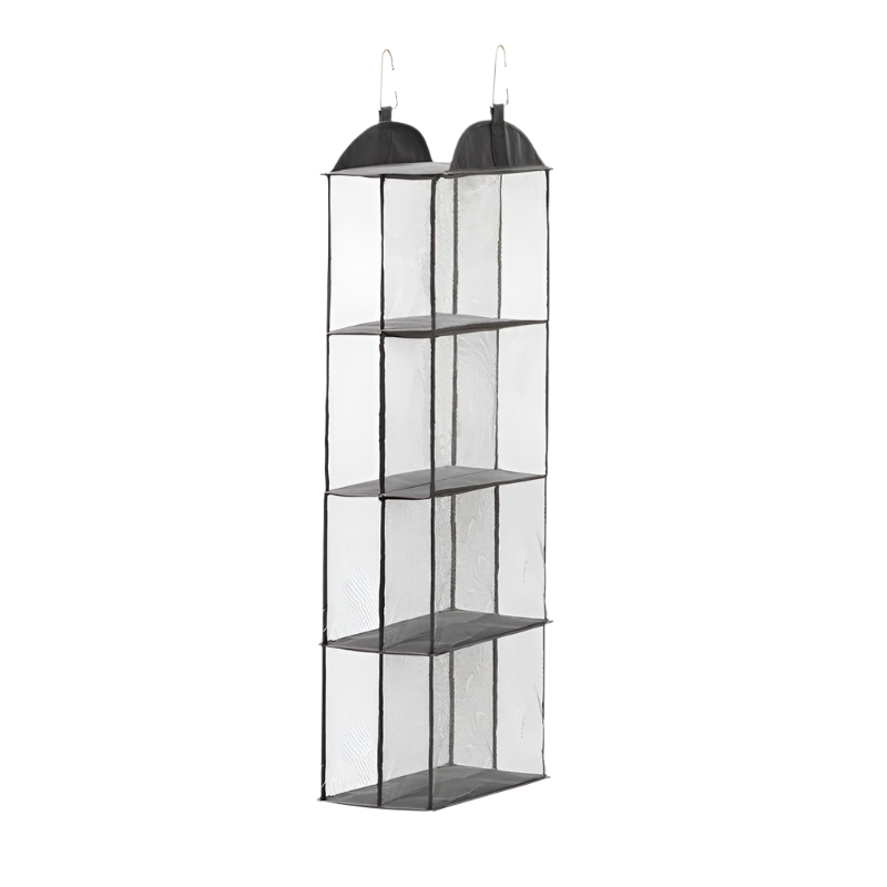 Grey Hanging Dustproof Storage Bag Multi Layer Organiser For Bags Clothes And Accessories 4 Tier Non Woven Fabric Storage Bags