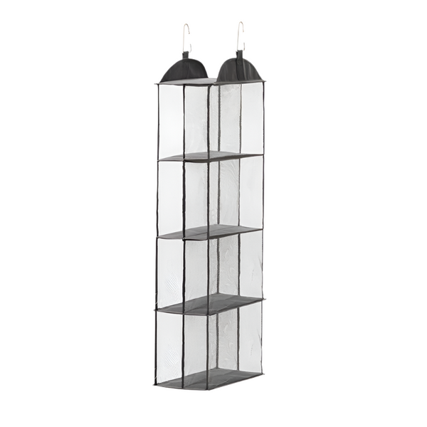 Grey Hanging Dustproof Storage Bag Multi Layer Organiser For Bags Clothes And Accessories 4 Tier Non Woven Fabric Storage Bags