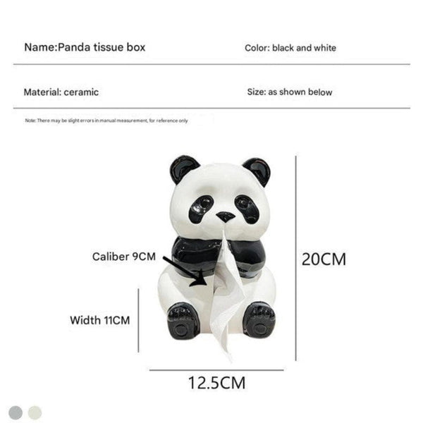 Elosung Ceramic Panda Tissue Box Holder Creative Cartoon Napkin Dispenser For Home Decor Tissue Box Covers
