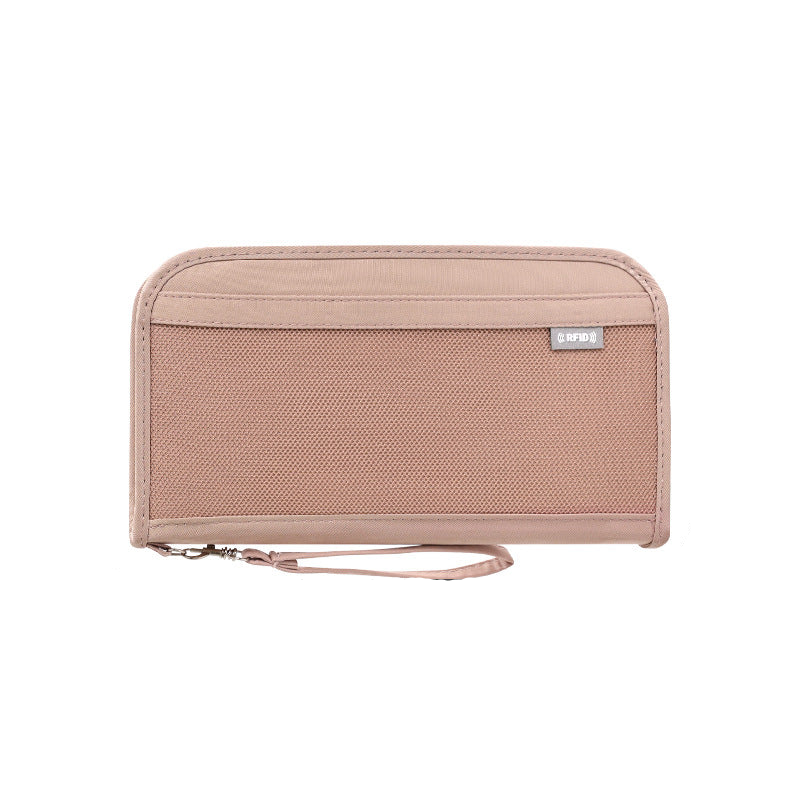 Elosung Pink Portable Rfid Blocking Travel Passport Holder With Large Capacity Id & Document Holders