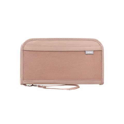 Elosung Pink Portable Rfid Blocking Travel Passport Holder With Large Capacity Id & Document Holders