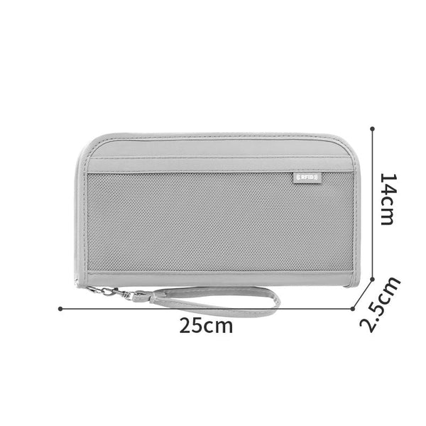 Grey Rfid Blocking Travel Passport Holder With Large Capacity Other Travel Accessories