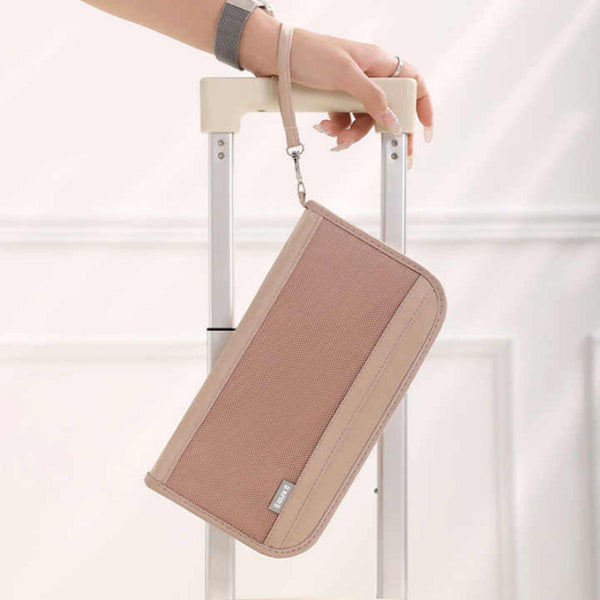 Grey Rfid Blocking Travel Passport Holder With Large Capacity Other Travel Accessories