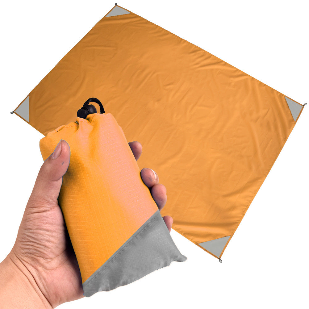 Elosung Orange And Grey Portable Waterproof Camping Mat Foldable Picnic Beach Blanket Picnic Accessories
