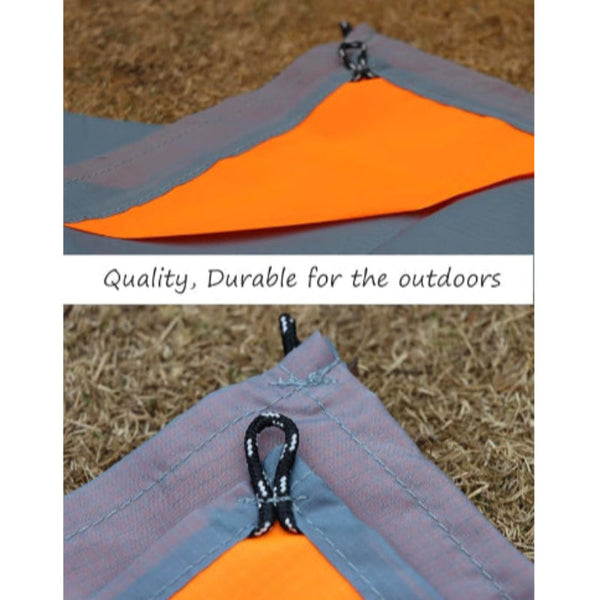 Elosung Orange And Grey Portable Waterproof Camping Mat Foldable Picnic Beach Blanket Picnic Accessories