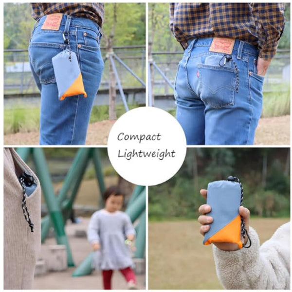 Elosung Orange And Grey Portable Waterproof Camping Mat Foldable Picnic Beach Blanket Picnic Accessories