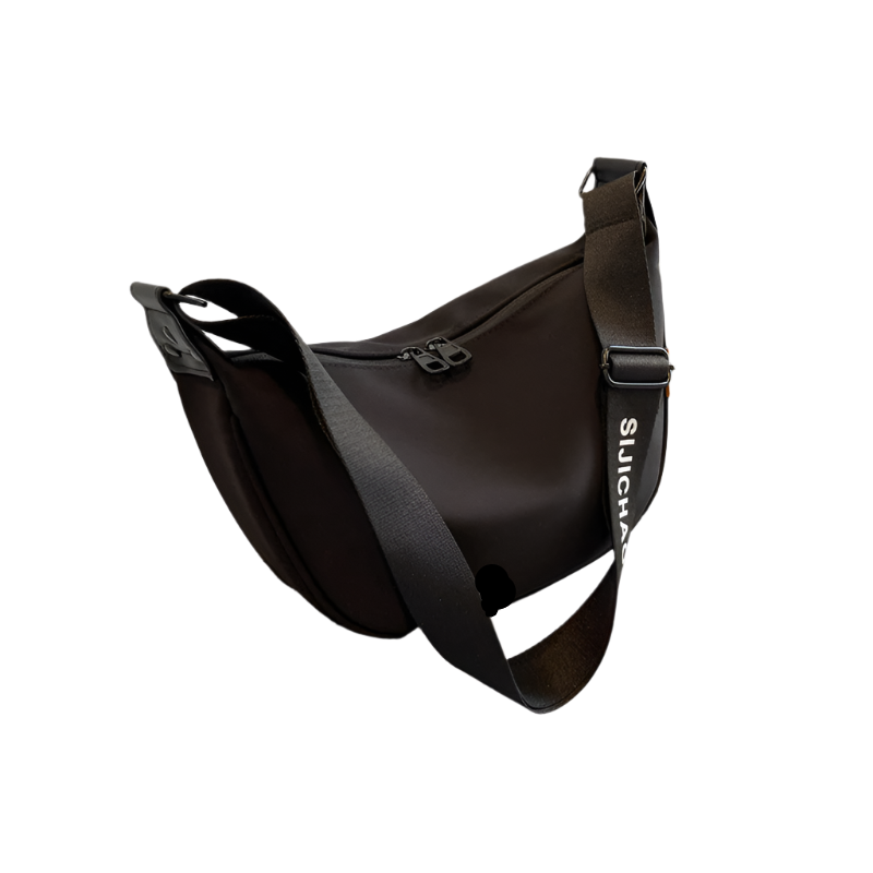 Black With Suspenders Large Capacity Canvas Shoulder Bag Casual Crossbody Dumpling Women's Bags & Handbags