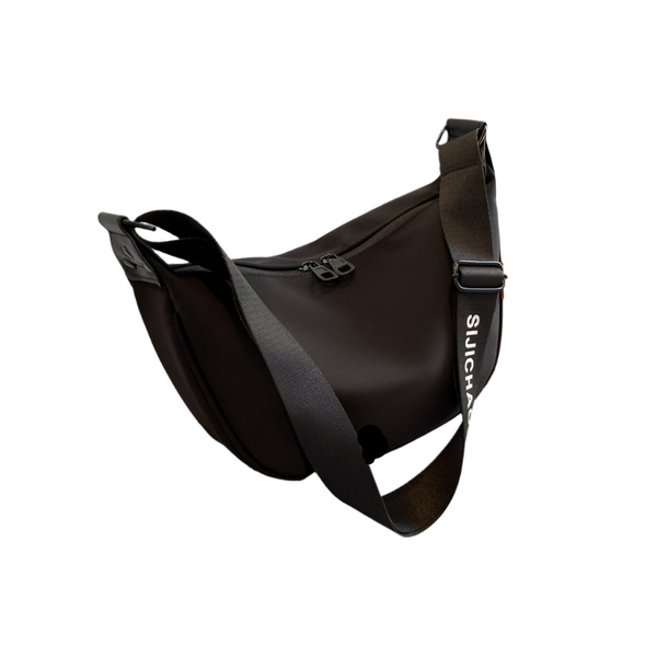 Black With Suspenders Large Capacity Canvas Shoulder Bag Casual Crossbody Dumpling Women's Bags & Handbags