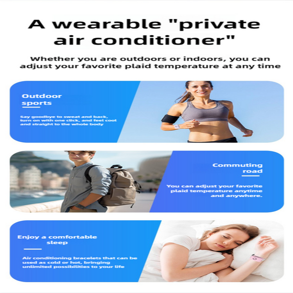 Elosung Light Purple Wearable Cooling And Heating Wristband Mini Air Conditioner For Instant Or Relief With Usb Fast Charging Portable Fans