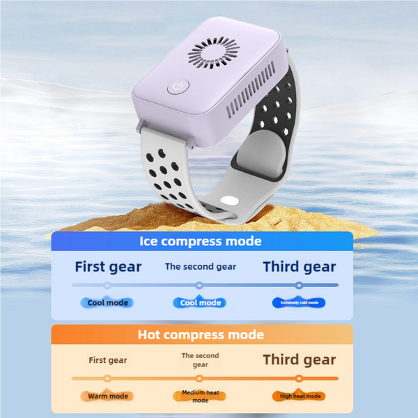 Elosung Pink Wearable Cooling And Heating Wristband Mini Air Conditioner For Instant Or Relief With Usb Fast Charging Portable Fans
