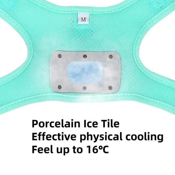 Elosung Size Green Pet Cooling Harness Led Lights & Leash Summer Relief For Small Dogs Cats Harnesses