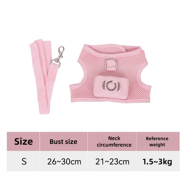 Elosung Size Pink Pet Cooling Harness Led Lights & Leash Summer Relief For Small Dogs And Cats Harnesses