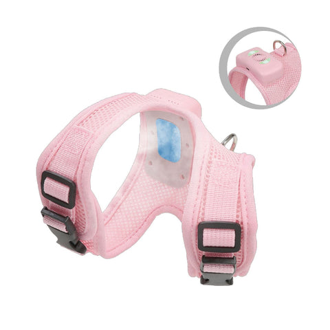 Elosung Size Pink Pet Cooling Harness Led Lights & Leash Summer Relief For Small Dogs And Cats Harnesses