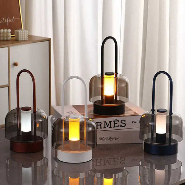 Dark Blue Rechargeable Led Lantern Touch Control Brightness Usb Charging Lanterns