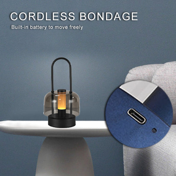 Elosung Brown Rechargeable Led Lantern Touch Control Brightness Usb Charging Lanterns