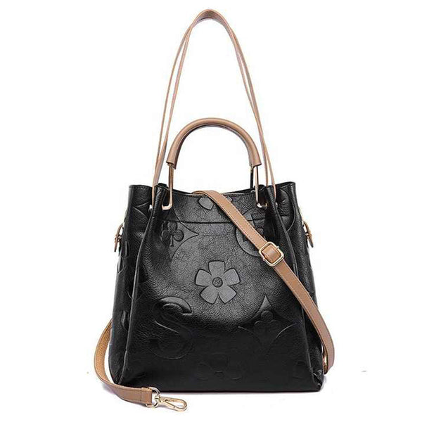 Elosung Dark Green Elegant Embossed Pu Leather Tote Bag For Women Large Capacity Handbag With Inner Pouch Women's Bags & Handbags