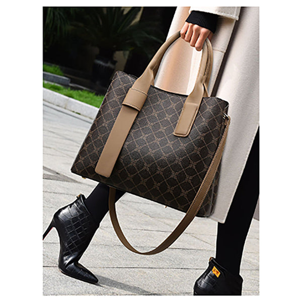 Elosung Brown Retro Fashion Handbag Elegant Tote With Large Capacity For Work And Daily Use Women's Bags & Handbags
