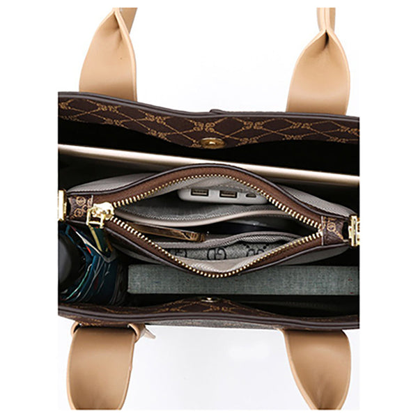 Elosung Brown Retro Fashion Handbag Elegant Tote With Large Capacity For Work And Daily Use Women's Bags & Handbags