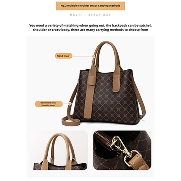 Elosung Brown Retro Fashion Handbag Elegant Tote With Large Capacity For Work And Daily Use Women's Bags & Handbags