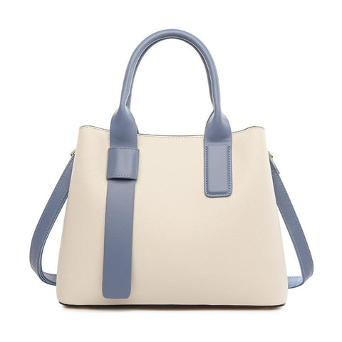 Elosung Off White And Blue Retro Fashion Handbag Elegant Tote With Large Capacity For Work Daily Use Women's Bags & Handbags