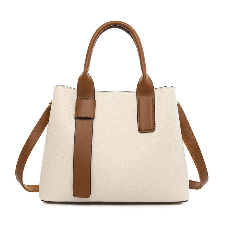 Women's Bags & Handbags Elosung Off White And Brown Retro Fashion Handbag Elegant Tote With Large Capacity For Work Daily Use