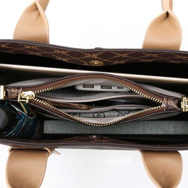 Light Brown And Retro Fashion Handbag Elegant Tote With Large Capacity For Work Daily Use Women's Bags & Handbags