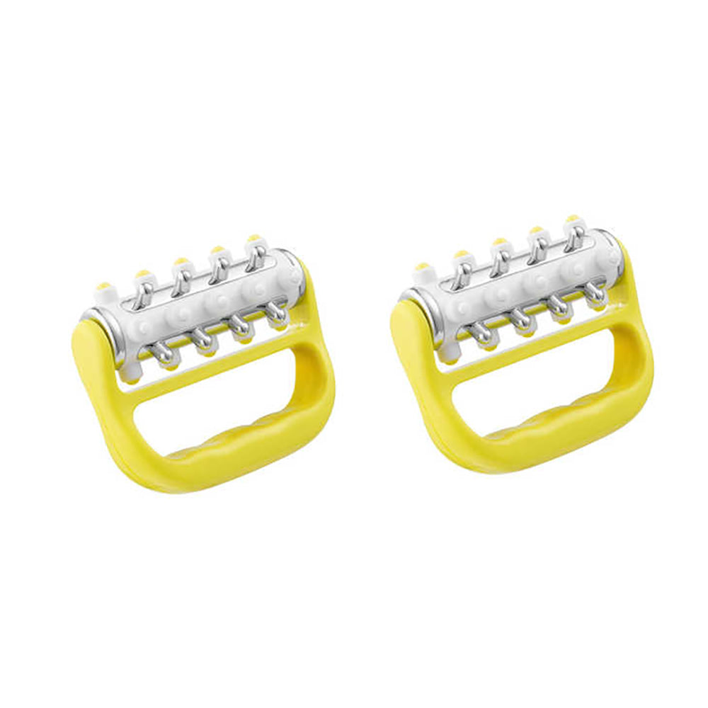 Elosung 2Pcs Yellow Handheld Roller Massager Mini Five Row Manual Muscle Relaxation Tool For Acupressure And Stress Relief Massagers