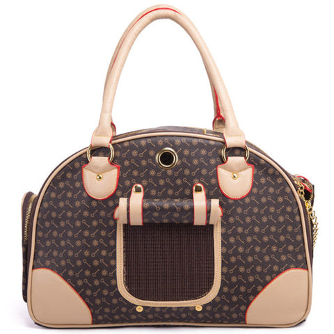 Elosung Pet Travel Bag Anti Crush Dog Carrier For Outdoor Trips (L 42X29x18cm Coffee Color) Pet Transport