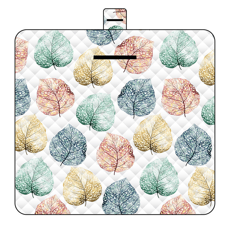 Elosung Thickened Waterproof Picnic Blanket Portable Outdoor Beach Mat For Camping And Hiking 150*200Cm(Leaves) Picnic Accessories