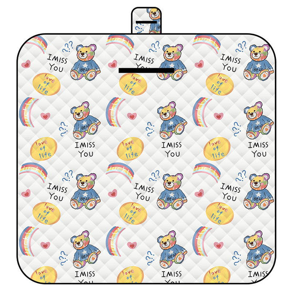 Elosung Thickened Waterproof Picnic Blanket Portable Outdoor Beach Mat For Camping And Hiking 150*200Cm(Rainbow Bear) Picnic Accessories