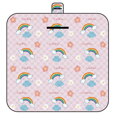 Elosung Thickened Waterproof Picnic Blanket Portable Outdoor Beach Mat For Camping And Hiking 150*200Cm(Rainbow) Picnic Accessories