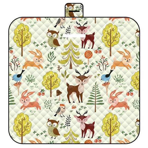 Elosung Thickened Waterproof Picnic Blanket Portable Outdoor Beach Mat For Camping And Hiking 150*200Cm(Jungle Party) Picnic Accessories