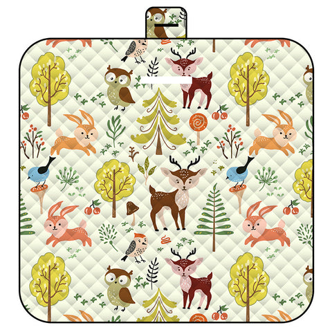 Elosung Thickened Waterproof Picnic Blanket Portable Outdoor Beach Mat For Camping And Hiking 150*200Cm(Jungle Party) Picnic Accessories