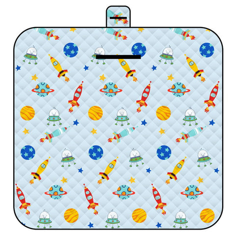 Elosung Thickened Waterproof Picnic Blanket Portable Outdoor Beach Mat For Camping And Hiking 150*200Cm(Rocket) Picnic Accessories