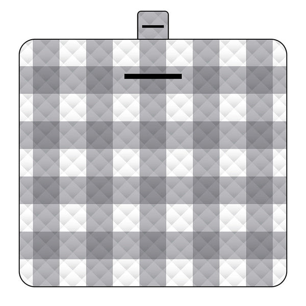 Elosung Thickened Waterproof Picnic Blanket Portable Outdoor Beach Mat For Camping And Hiking 150*200Cm(Gray Plaid) Picnic Accessories