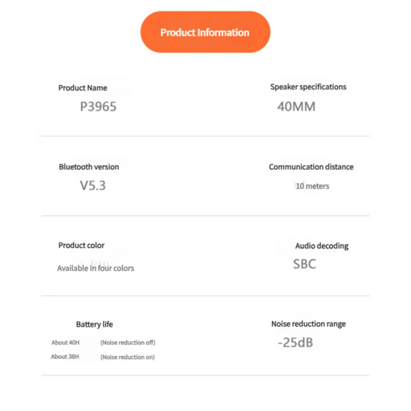 Elosung Khaki P3965 Foldable Bluetooth 5.3 Anc Wireless Over Ear With Noise Cancellation Headphones